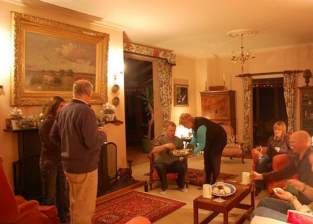 Whisky by the fireplace at the Homestead on High Peak Game Estate.
