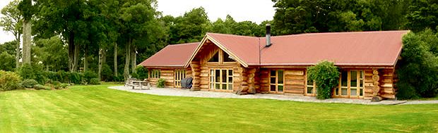 Exterior of the Peel Forest luxury lodge on the South Island of New Zealand.