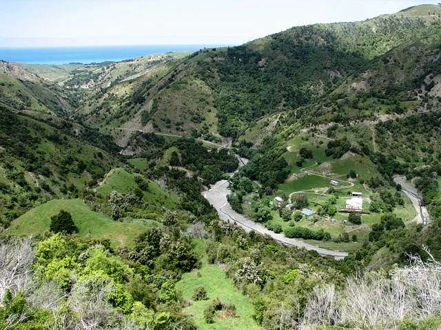 Aerial view of the Remuera hunting cabin on the South Island of New Zealand.